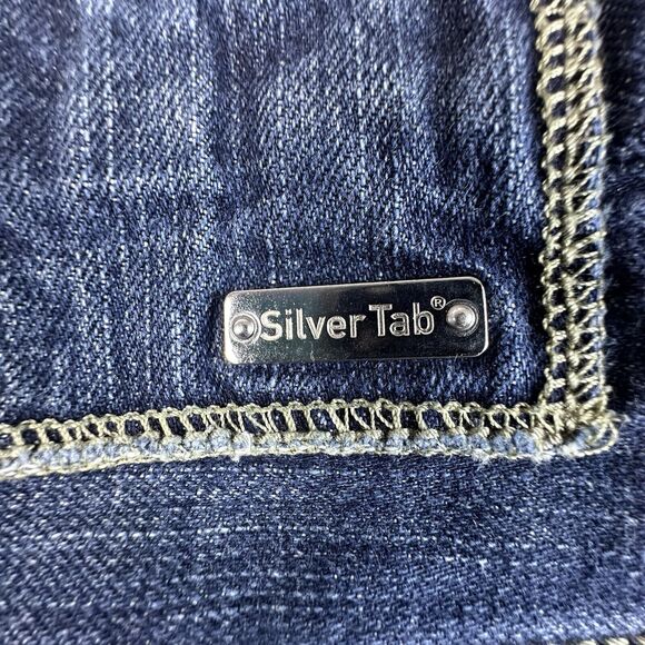 Levis Silvertab Shorts Mens 34 Blue 12" Grunge Denim Jean Shorts Jorts Y2K - Picture 7 of 13